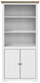vidaXL Βιβλιοθήκη BODO Λευκή/Καφέ 82x40x173 εκ. από Μασίφ Ξύλο Πεύκου