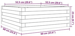 Ζαρντινιέρα Κήπου 60x60x23 εκ. από Εμποτισμένο Ξύλο Πεύκου - Καφέ