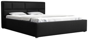Κρεβάτι Pomona 105, Διπλό, Μαύρο, 160x200, Ταπισερί, Τάβλες για Κρεβάτι, 180x223x93cm, 127 kg | Epipla1.gr