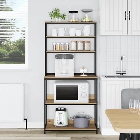 vidaXL Ράφι Κουζίνας 5 επιπέδων 80 x 40 x 168 εκ Επεξεργασμένο ξύλο
