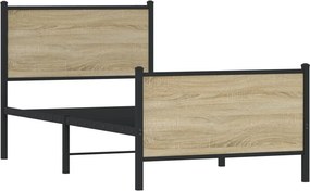vidaXL Σκελετός Κρεβ. Χωρίς Στρώμα Sonoma Δρυς 75x190 εκ. Μεταλλικό