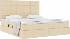 vidaXL Κρεβάτι Αποθήκης με κεφαλάρι Κρέμ 200 x 200 cm Ύφασμα