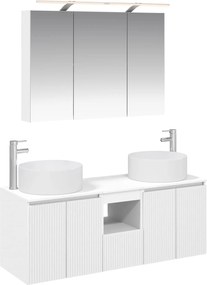 vidaXL Σετ Ντουλαπιών Μπάνιου 4 pcs Λευκό 100 x 14,5 x 70 εκ