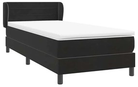 Box Spring Κρεβάτι με στρώμα Μαύρο 80x210 εκ. Βελούδινο - Μαύρο