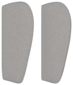Κεφαλάρι με Πτερύγια Ανοιχτό Γκρι 183x23x78/88 εκ. Υφασμάτινο 3117298