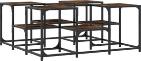 vidaXL Τραπεζάκι Σαλονιού Καπνιστή Δρυς 91x91x40 εκ. Επεξεργασμ. Ξύλο