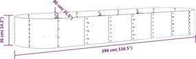 vidaXL Ζαρντινιέρα Ανθρακί 296x80x36 εκ Γαλβανισμένος χάλυβας