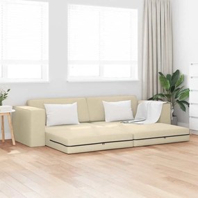 vidaXL Καναπές Κρεβάτι 2-σε-1 Κρεμ 245x150x60.5 εκ Ύφασμα