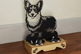 Intra απο ξύλο plywood  Χρώμα wenge 3mm-4mm πάχος - Βάση μπολ τροφής για σκύλους | Θήκη για μπολ φαγητού Δίασταση 30x20 cm INTRAFABR-101070499