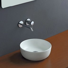 Scarabeo Glam 1808-301 White Matt Πορσελάνινος Νιπτήρας Μπάνιου Επιτραπέζιος ø33 cm