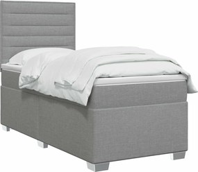 vidaXL Κρεβάτι box spring με στρώμα Ανοιχτό γκρι 80 x 200 cm Ύφασμα