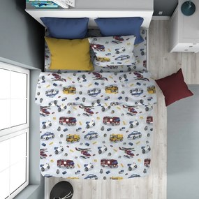 Παπλωματοθήκη Παιδική Toys 46 Sky Blue DimCol Μονό 160x240cm 100% Βαμβακερή Φανέλα