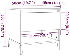 Βοηθητικά Τραπέζια 2 τεμ. Γκρι Sonoma 50x46x50 εκ. Επεξ. Ξύλο - Γκρι