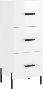 vidaXL Ντουλάπι Γυαλιστερό Λευκό 34,5x34x90 εκ. Επεξεργασμένο Ξύλο