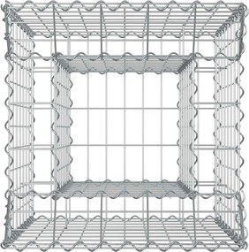 vidaXL Ανασηκωμένο κρεβάτι gabion Ασημί