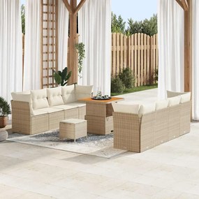 vidaXL Σετ Καναπέ Κήπου 11 pcs μπεζ και κρεμ 80 x 80 x 71 cm
