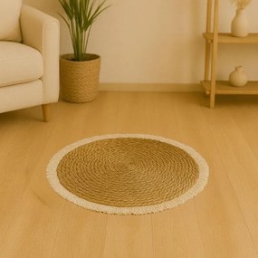 Χαλί Derzie Inart φυσικό σχοινί Φ100x2εκ 100x100x2 εκ.