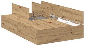 vidaXL μονάδα αποθήκευσης κρεβάτι  Artisan Oak 120x190 εκ.