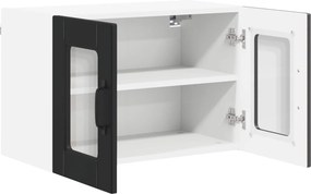 vidaXL Ραφιέρα τοίχου PORTO 2 pcs Μαύρο Επεξεργασμένο Ξύλο