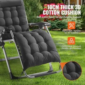 VEVOR Zero Gravity Chair 26" Zero Gravity Recliner Lounge Chair Indoor &amp; Outdoor
