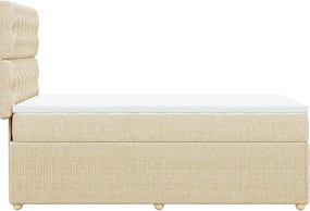 vidaXL Κρεβάτι Boxspring με Στρώμα Κρεμ 90x190 εκ.Υφασμάτινο