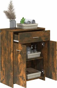 vidaXL Ντουλάπι Μπάνιου Καπνιστή Δρυς 60x33x80 εκ. Επεξεργασμένο Ξύλο