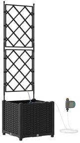 vidaXL Ζαρντινιέρες κήπου Μαύρο 40 x 40 x 142 cm Ατσάλι