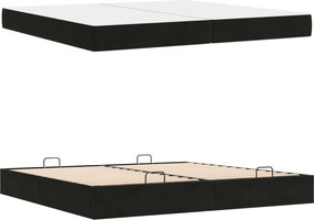 vidaXL Σκελετός κρεβατιού με στρώμα με στρώμα 2 pcs Μαύρο Βελούδο