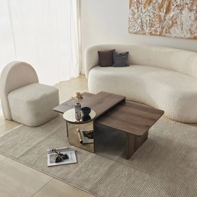Coffee Table Set Luna 2 - Bronzie, Walnut Bronzie
Walnut