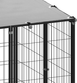 vidaXL Σπιτάκι Σκύλου Μαύρο 4,84 μ² Ατσάλινο
