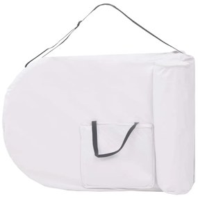 vidaXL Κρεβάτι Μασάζ Πτυσσόμενο Οβάλ Λευκό Πάχος 4 εκ. &amp; 2 Μαξιλάρια