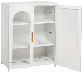 ΜΕΤΑΛΛΙΚΟ ΝΤΟΥΛΑΠΙ ΒΙΤΡΙΝΑ CARIL HM9571.02 ΛΕΥΚΟ 80x37-40x102Yεκ.