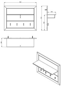 Έπιπλο Χολ Astor CIV Γκρί Δρύς - Λευκή Λάκα 93x26x71 εκ.