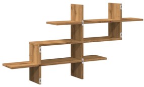 vidaXL Ραφιέρα Τοίχου Αρτισιανή Δρυς 124,5x18x60,5 εκ. Επεξ. Ξύλο