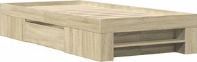 vidaXL Πλαίσιο Κρεβατιού Χωρ. Στρώμα Sonoma Δρυς 75x190εκ Επεξ. Ξύλο