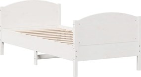 vidaXL Σκελετός Κρεβ. Χωρίς Στρώμα Λευκό 90x190 εκ Μασίφ Πεύκο