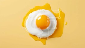 Σετ των 2 Intra Συλλεκτικό Ξύλινο Παζλ Plywood 4mm - Τηγανητό αυγό σε κίτρινο φόντο Σε Ξύλινο Κουτί - Διαστάσεις: 10x10 cm – 25 κομμάτια