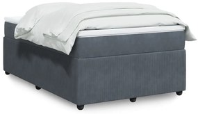 vidaXL Κρεβάτι Boxspring με Στρώμα Σκούρο Γκρι 120x190 εκ. Βελούδινο