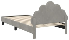 vidaXL Κρεβάτι Παιδικής Κρεβατοκάμαρας με Κεφαλάκι Ανοιχτό γκρι