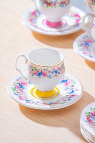Stewehome Σετ πορσελάνινων φλιτζανιών καφέ για 6 άτομα Πολύχρωμο