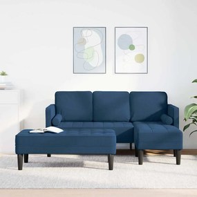 vidaXL Γωνιακός Καναπές 2 pcs Μπλε