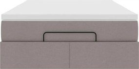 vidaXL Οθωμανικό κρεβάτι με στρώμα Taupe 120x200cm ύφασμα