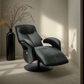 Bull Electric Recliner Black Full Leather