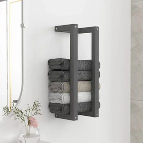 vidaXL Πετσετοκρεμάστρα Γκρι 23x18x60 εκ. από Μασίφ Ξύλο Πεύκου