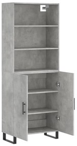 vidaXL Ντουλάπι Γκρι Σκυροδέματος 69,5x34x180 εκ. Επεξεργασμένο Ξύλο