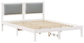 vidaXL Σκελετός Κρεβατιού με κεφαλάρι Ανοιχτό γκρι 150 x 200 cm