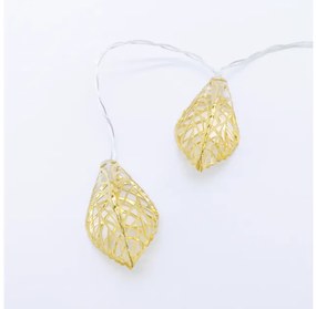 Λαμπάκια Σειρά 10 LED IP20 METAL LEAVES Μπαταρίας 3xAA Χρονοδιακόπτης ACA-FMGLEAF10WW2AT-Χρυσό FMGLEAF10WW2AT