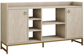 Μπουφές Vuslat 835PUQ3408 160x40x85cm Travertine Beige Μοριοσανίδα, Μέταλλο
