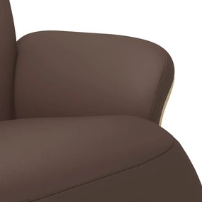 vidaXL Πολυθρόνα Ανακλινόμενη με Υποπόδιο Καφέ από Συνθετικό Δέρμα