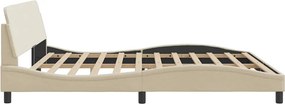 vidaXL Σκελετός Κρεβατιού Dover Κρεμ 200x200 εκ. Υφασμάτινο